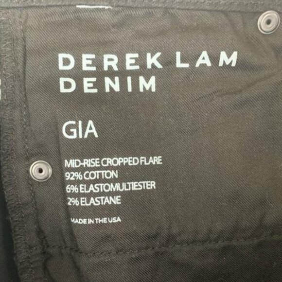 Derek Lam Denim Gia‎ Mid Rise Cropped Flare 28 Black Fray - Picture 7 of 8